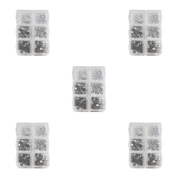 Seitruly 1 bolsa de cristal de cristal, pequeños y llamativos diamantes de imitación para uñas de fondo plano, artesanía DIY, diferentes 320 Blanco 5piezas