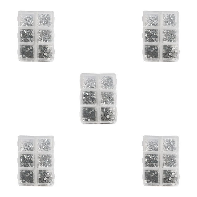 Vogacara 1 bolsa de cristal de fondo plano brillante personalizado diamantes de imitación para uñas DIY artesanía diferentes estilos dulce 320 Blanco 5piezas