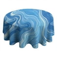 thumbnail image 4 of Blue White Tie Dye Swirl Pattern Round Tablecloth 60"x60",Wrinkle Wipeable Table Cloth for Kitchen Dining Room Picnic Patio Party, 4 of 6