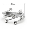 thumbnail image 2 of Luxe Jewelry Designs Women's High Polished Stainless Steel Unique Ring with Top Grade Crystal in, 2 of 4