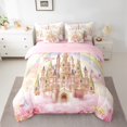 thumbnail image 2 of Manfei Girls Castle Twin Bedding Sets 7pcs, Cute Rainbow Flower Bedding Comforter Set, Chic Butterfly Sheet Sets, Princess Pink Room Decor, 2 of 8