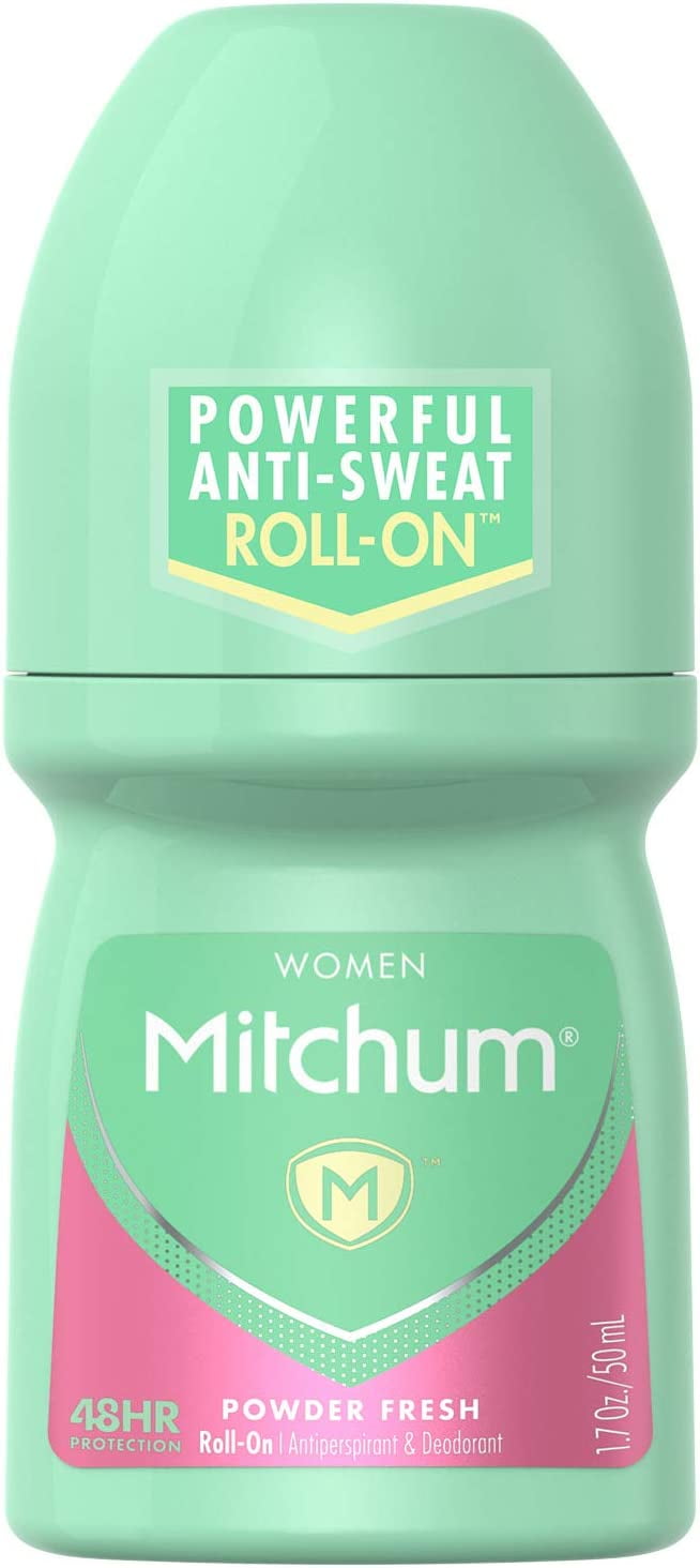 (3 Pack) Mitchum for Women Roll On, Anti-Perspirant And Deodorant, Powder Fresh, 1.7 Oz