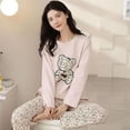 thumbnail image 4 of Conjunto de pijama holgado para mujer, ropa de casa con estampado, talla grande, primavera y otoño, novedad, 4 of 4