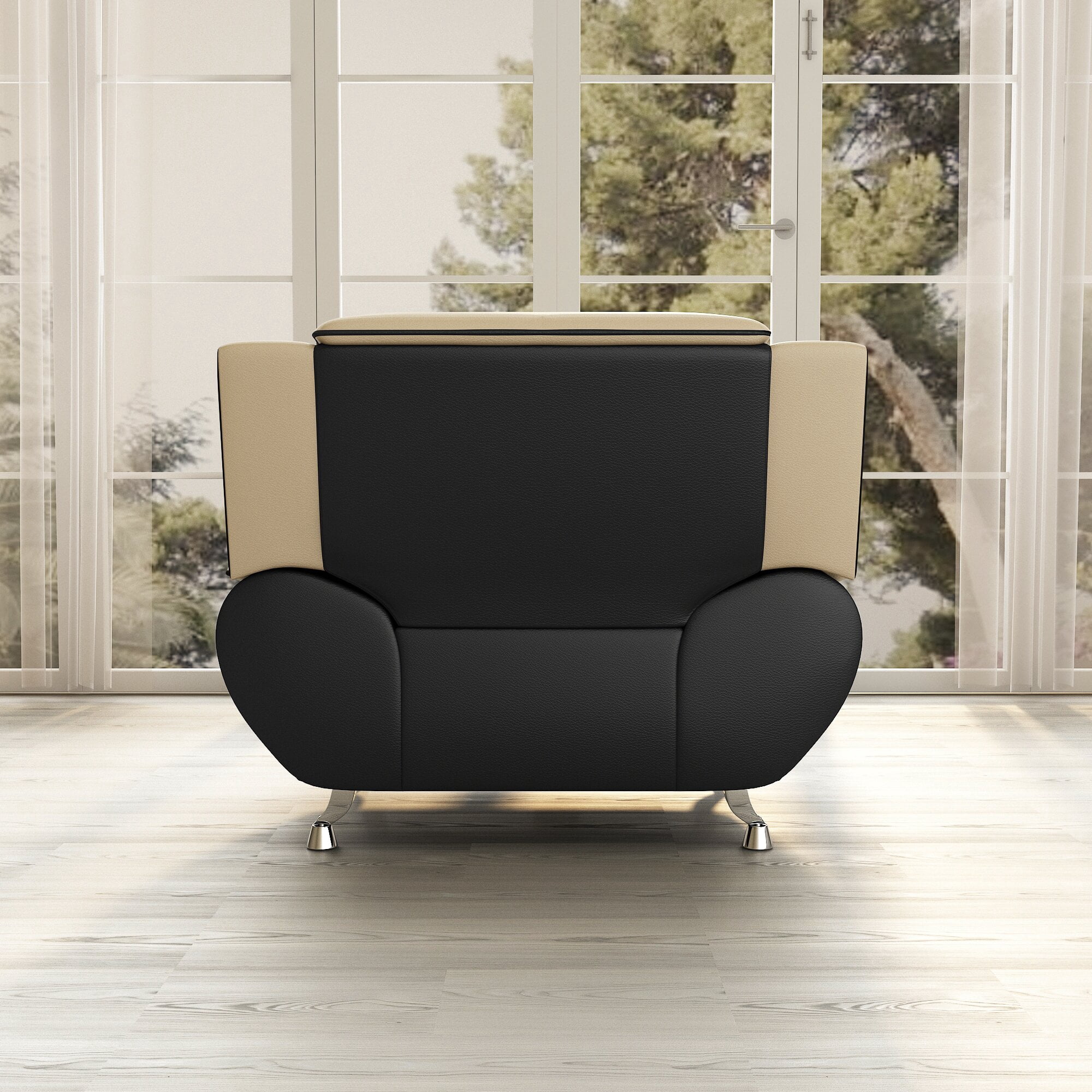 Sanuel 47.3" Wide Faux Leather Club Chair