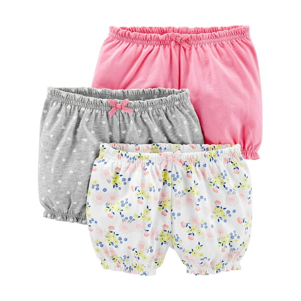 Pantalones cortos Simple Joys de Carter's para niñas de 18 meses (paquete de 3)
