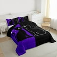 thumbnail image 3 of jejeloiu Cartoon Cute Kitten Bedding Comforter Set,Pet Animal Twin Comforter Sets,Black Purple Bedding Set For Girls Teens,Luxury Bedroom Decor Reversible,2pcs, 3 of 8