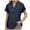 Navy, variant on vigerkar Linen Shirts for Women Summer Linen Button Down Long Sleeve T-Shirt Casual Loose Henley V Neck Blouses Top Black, L