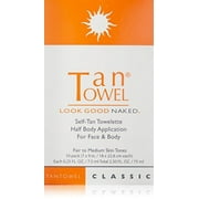 Tan Towel Self Tanner Towelette Half Body Classic 10 Count - 2 Pack
