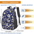 thumbnail image 3 of Daisy Pioneer Flower Blue Pattern 17" School Backpacks for Teens,Waterproof Oxford Fabric,S-Shape Padded Straps for School,Travel,Hiking,Camping, 3 of 6