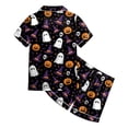 thumbnail image 5 of OJSFQUFP Girls Shorts Set Toddler Short Sleeve Print Shirts Tops Pants Outfits Button, 5 of 6