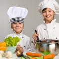 thumbnail image 2 of MasteelfCA 1 Ensemble Unisexe Enfants Chef Cosplay Uniforme Tenue Blouse à Manches Courtes avec Tablier Chapeau, 2 of 8