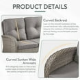 thumbnail image 5 of PARKWELL 3-Seat Patio Wicker Couch Outdoor Rattan Sofa Furniture with Thick Gray Cushions for Porch Balcony Backyard,Gray Wicker, 5 of 9