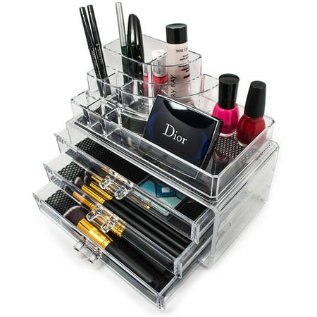 Sorbus Acrylic Cosmetics Makeup And Jewelry Storage Case Display