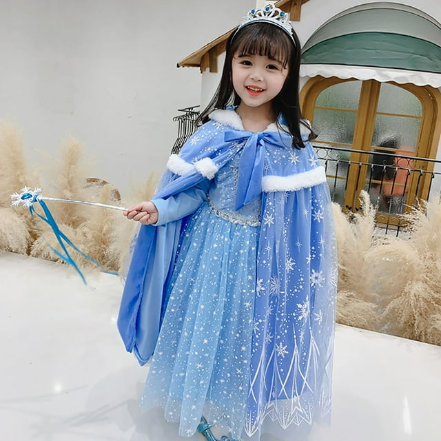Cape à Capuche en Fourrure de Princesse, Manteaux, Costume pour Filles, Déguisement