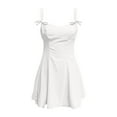 thumbnail image 5 of Minivestido corsé de verano para mujer - Sin mangas, sin espalda - Dobladillo con volantes - Tirantes con lazo - Fiesta/club - S-XL, 5 of 5