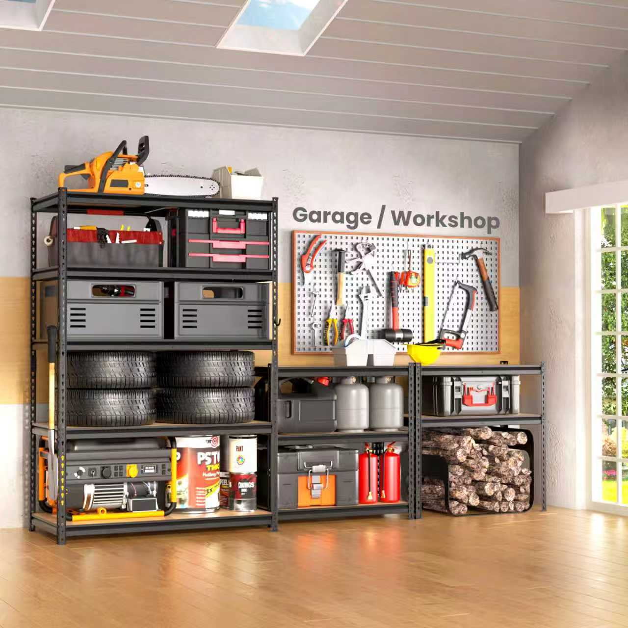 DYNALOAD 6000 lb Heavy Duty Garage Shelving Unit, 5-Tier Adjustable Metal Storage Shelves, 36" W x 18" D x 72" H