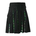 thumbnail image 2 of XIYON Mens Casual Pants Mens Fashion Casual Plaid Contrast Pocket Pleated Skirt Streetwear, 2 of 5