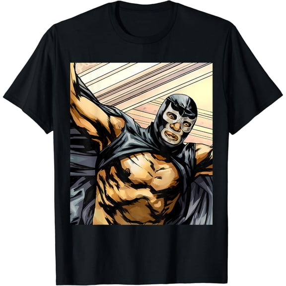 Sam Soft Mex-Art Demon Blue Lucha Libre Mexican Wrestler Legend T-Shirt, Gift For Friend, Full Size S-5Xl