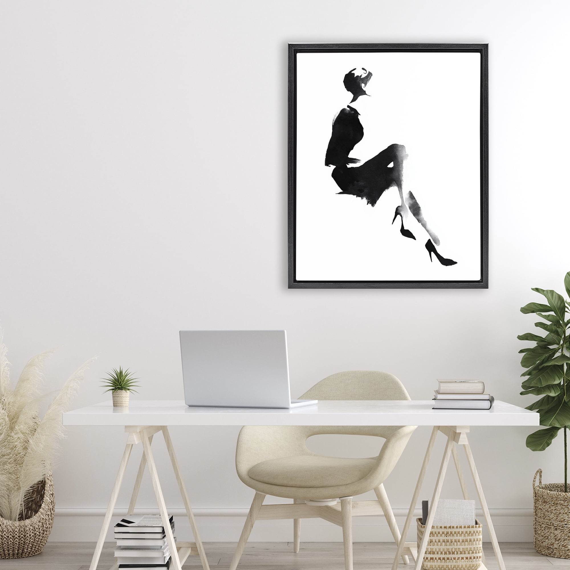 Stupell Industries Chic Silhouette Noir Black Framed Floater Canvas Wall Art, design by Svetlana Aleynikova