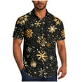 thumbnail image 2 of Blusa y camisa de manga corta con cuello vuelto para hombre, blusa informal de moda con cuello vuelto, blusa estampada de manga corta con botones, blusa de poliéster para hombre, 2 of 6