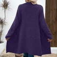 thumbnail image 7 of jtjvou Women Fall Long Cardigan Sweater Trendy Knit Jacket Coat Dressy Blazer Coatigan Purple M, 7 of 7