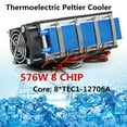 8 Chip Thermoelectric Cooler Air Cooling Device DIY Peltier Cooler 576W