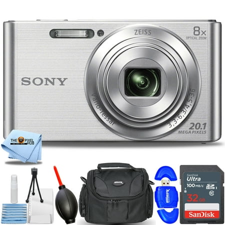 Sony DSC-W830 Digital Camera (Silver) - 7PC Accessory Bundle