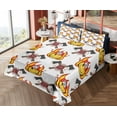 thumbnail image 4 of Ambesonne Emoji Fitted & Top Sheet Set with Shams, Simple Firefighter Pattern, White Mustard Vermilion, 4 of 5