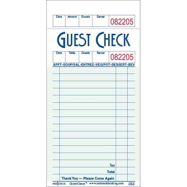 2 Pack G3616 Guest Checks Book Waitress Pad 15 Line 100 Page Booklet NEW Paper 