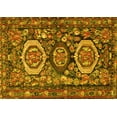 thumbnail image 1 of Ahgly Company Machine Washable Indoor Rectangle Medallion Yellow Traditional Area Rugs, 4' x 6', 1 of 4
