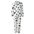 thumbnail image 4 of FASHOFT Winter Pajamas for Women Set with Pockets Plaid Graphic Long Sleeve Sleepwear Button Down Long Pants Loungewear Soft 2 Piece Pj Set D XL, 4 of 8