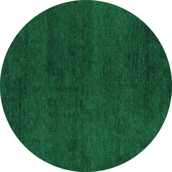 Ahgly Company Indoor Round Abstract Green Modern Area Rugs, 8' Round