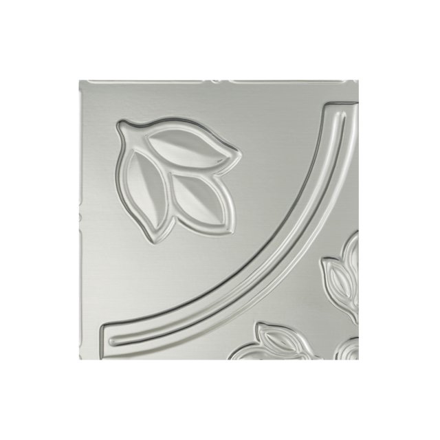 Fasade Easy Installation Traditional 5 Brushed Aluminum Glue Up Ceiling Tile/ Ceiling Panel (12" X 12" Sample)