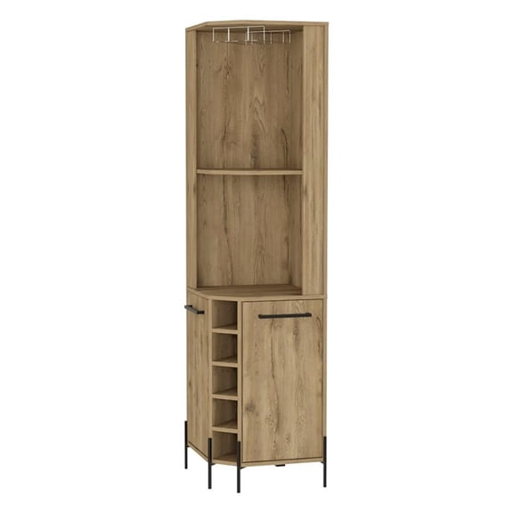 FM FURNITURE Reese Corner Bar Cabinet Engineered Wood Beige