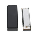 thumbnail image 1 of OULII 1Pc Portable Silver Metal Harmonica 10 Hole 20 Note Musical Instrument for Folk Music, 1 of 7