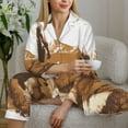 thumbnail image 6 of Uemuo Western Cowboy Countryside Pattern Womens Pajama Sets,PJ Set for Women,Pajamas for Women Logo,Long Sleeve Pajama Set for Women,Soft Long Sleeve Top With Pants-Large, 6 of 9