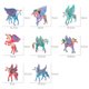 thumbnail image 2 of Set de figuras de unicornio alado, 8 piezas, PVC, colores voladores, 2 of 3