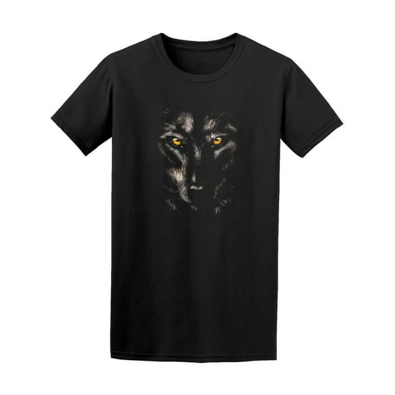 Black Wolf On Black T-Shirt Men -Image by Shutterstock, Male Medium
