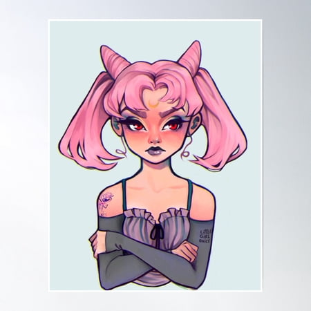 Chibi Moon Poster Wall Art, Modern Wall Decor, UNFRAMED PAPER POSTER, Home Decor