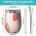 thumbnail image 5 of 12oz Stemless Wine Tumblers Strawberry Plants Fruit Light Pink Pattern Vacuum Insulated Stainless Steel Travel Tumbler Cups Mug with Lid and Straw for Champaign,Cocktail,Beer with Cleaning Brush, 5 of 5