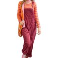 thumbnail image 4 of Women's Adjustable Straps Loose Bib Corduroy Jumpsuit Casual Jumpsuit with Pockets, 4 of 4