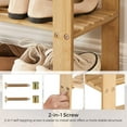 thumbnail image 4 of 3-Tier Shoe Rack Bench, Hallway Bamboo Organizer, Home Storage Shelf with Holds 286 lb, Natural, 4 of 12