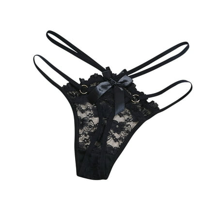 Up to 60% OFF  Women s Buttocks Hot Girl Lace Panties  Breathable Thongs  Double Thin Belt  Show Waist  Sexy Temptation  For Daily Wear  Comfortable Material  Women s Plus Size Shirts | Black S