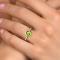 thumbnail image 4 of Gem Stone King 14K White Gold Green Peridot and White Lab Grown Diamond Engagement Ring for Women | 2.33 Cttw | Round 8MM | Gemstone August Birthstone | Size 9, 4 of 6