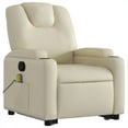thumbnail image 2 of vidaXL Stand up Massage Recliner Chair Cream Faux Leather, 2 of 8