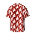 thumbnail image 2 of Wukai Fire Symbols Men's Casual Short-Sleeve Button Down Shirt - Lightweight Summer Dress Shirt for Daily Wear-3X-Large, 2 of 7