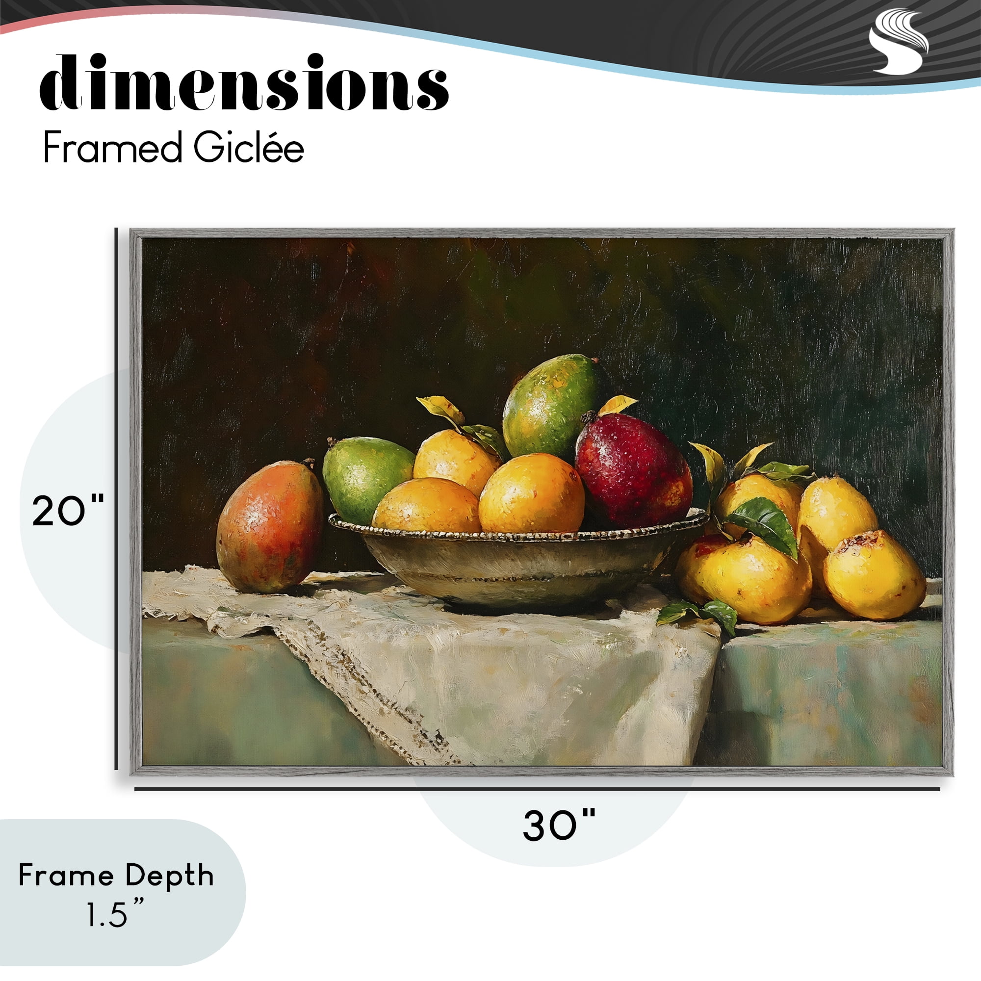 Stupell Industries Fancy Table Fruit Arrangement Gray Framed Giclee Art, design by Creative Studio