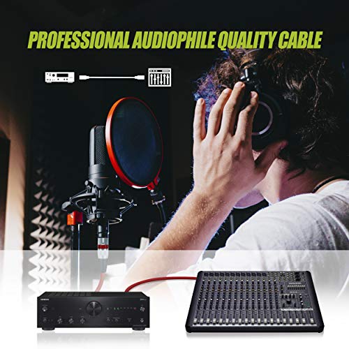 GearIT XLR to XLR Microphone Cable (6 Feet, 6 Pack) XLR Male to Female Mic Cable 3-Pin Balanced Shielded XLR Cable for Mic Mixer, Recording Studio, Podcast - Multi Colored, 6Ft, 6 Pack