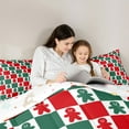 thumbnail image 5 of Manfei Geometric Classic Plaid Bedding Comforter Set,Green Red Grid Twin Comforter Sets,Kawaii Gingerbread Man Bedding Set For Children,Breathable Home Decor Reversible,2 Pieces, 5 of 8