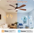 thumbnail image 3 of 45"  Ceiling Fan with Integrated LED Light, Matte Black DC Motor Fan with Dark Wood ABS Blades, Quiet Reversible Indoor Fan for Bedroom Living Room, 3 of 10